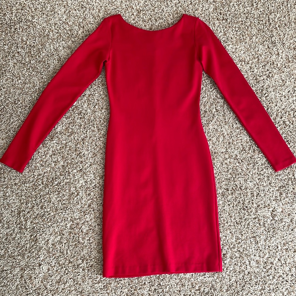 Amanda Uprichard red fitted dress